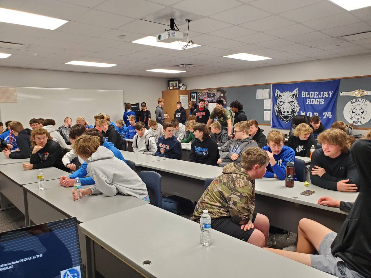 AGBluejayFball's tweet photo. Each year we restart at our foundation as a program. This morning's meeting was solid and this team understands how we should do things. Excited for the rest of the Spring.
People+Culture+Preparation+Execution=The Winning Formula
#playwithHEART https://t.co/w9bKQFxlqg