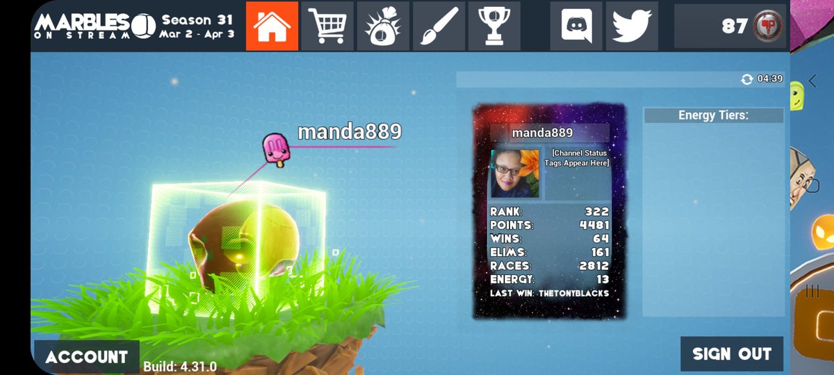 A_R_T_19's tweet photo. Had a fun season 31...looking forward to season 32. Have a great off season Everyone.
@MarblesOnStream #marbles #Twitch #fun #BOXFAM https://t.co/0L3ZSZOGcB