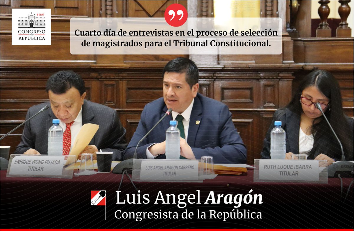 LuisAragonpe's tweet photo. TRANSPARENCIA, ORDEN Y RESPONSABILIDAD "Cuarto día de entrevistas, selección de candidatos  para el TC" 4-4-2022:
✅ESCALANTE GONZÁLES ANTENOR 
✅GALINDO SANDOVAL CAYO
✅VELÁSQUEZ RAMÍREZ RICADO 
✅GALLEGOS CANALES YOLANDA
✅CASTRO AVILÉS EVELIA FÁTIMA 
✅PATIÑO LÓPEZ BEATRÍZ https://t.co/GVm6je3OxY