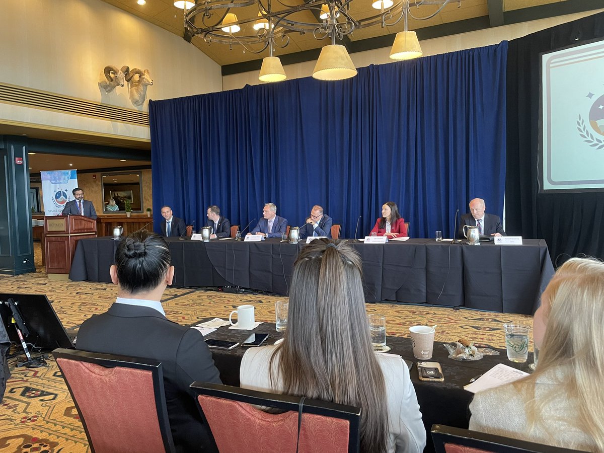 TheWestonWeber's tweet photo. The last panel of the #SGFF includes officials from major space actors (NASA, DLR, ASA, UKSA, ESA, and CSS). Sad it’s the last panel but excited to hear from these leaders! https://t.co/JIqbM8VHyv