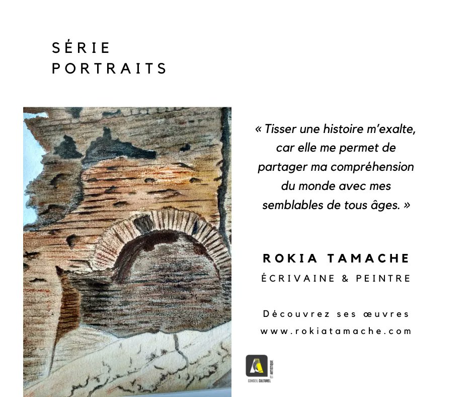 Dans le cadre de notre série de portraits, nous vous présentons aujourd’hui l’écrivaine et peintre 𝐑𝐨𝐤𝐢𝐚 𝐓𝐚𝐦𝐚𝐜𝐡𝐞. Découvrez ses oeuvres sur nos pages Facebook et Instagram. #serieportraits #francophonie