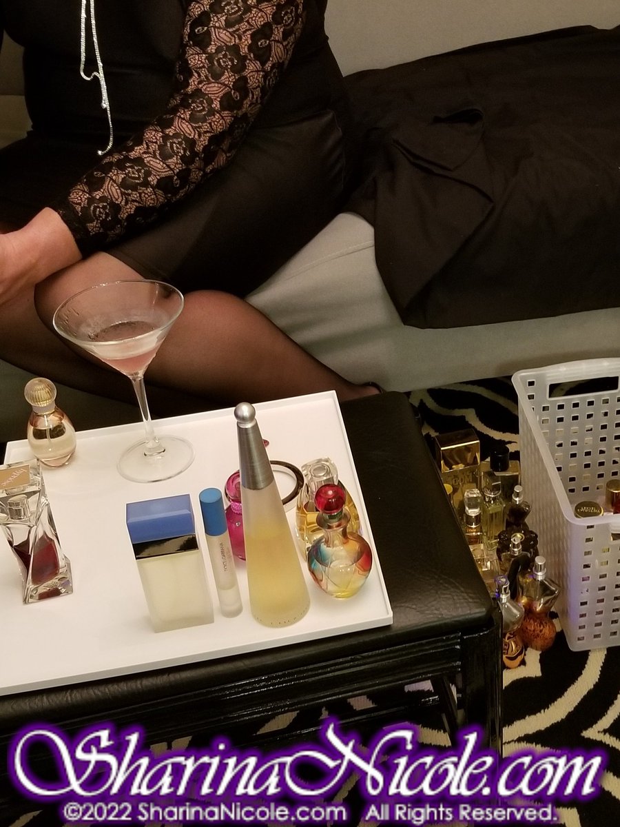 SharinaNicole's tweet photo. Watching "Steph" day 2 picking out perfume. 🎀
Notice the demur pulling down of her miniskirt. I SEE HER PANTIES! 🐱
I Love LOVE a glass with lip prints. "Jessica Rabbit" still lingering...🍸🍹🐰
#ExtendedSession
#ExtendedReality
#Feminization
https://t.co/p6JuoaYx5Z https://t.co/kH7pXPnPRl