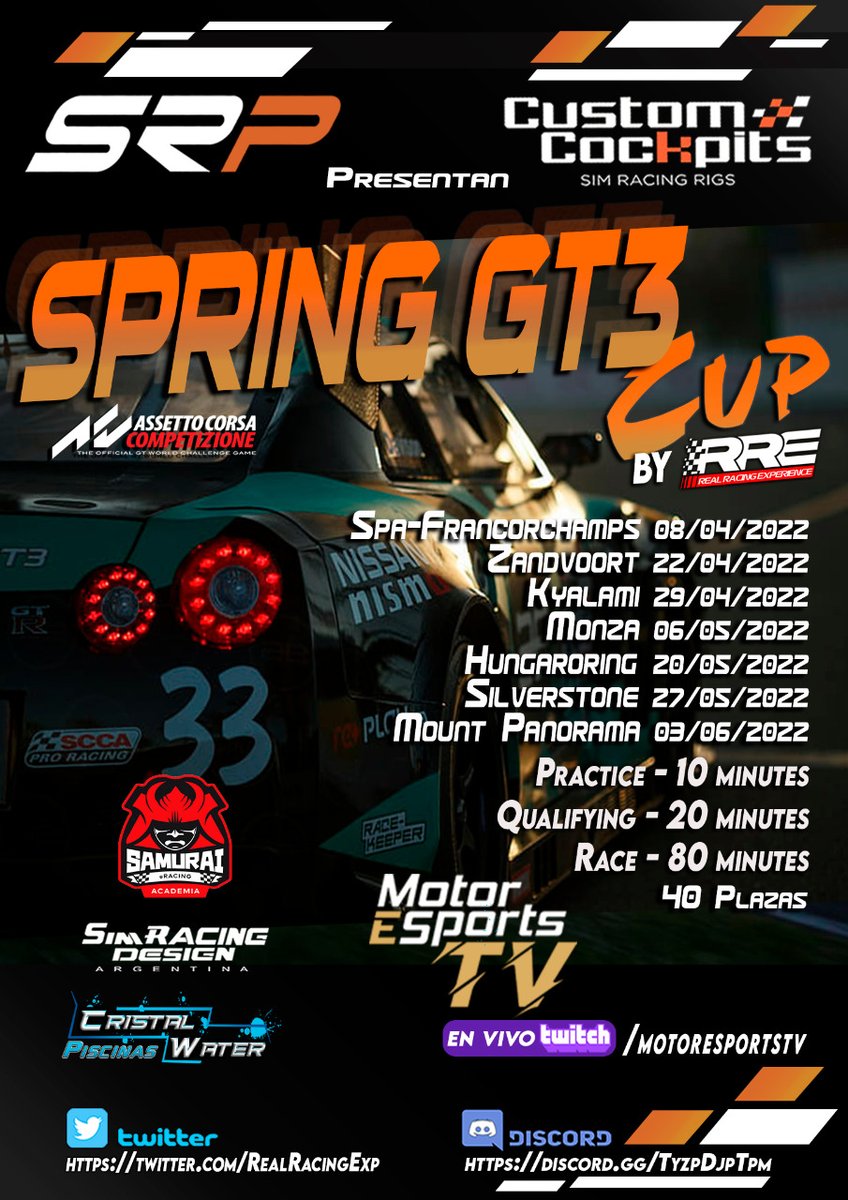 RealRacingExp's tweet image. Empezamos campeonatos con @customcockpits @SRPsimracingpro y @MotorEsportsTV 

Gracias a los equipos por su confianza y mucha suerte

@Trackrat_Club @DarkcatsE @SRPracingteam @xbdracing @fast_vr @OdoxMotorsport @Jokers_eTeam @QLASH_Spain @Cheroki_PS @KMZeMotorsports @OWLSeSports_