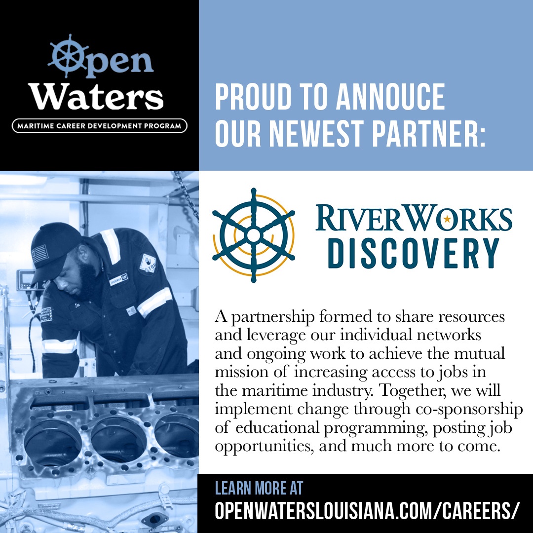 OpenWatersLA's tweet photo. @OpenWatersLA is proud to announce our newest partner, @RiverWorksD. Increasing accessibility to jobs in the maritime industry is our shared purpose, and we look forward to partnering on many initiatives that bring this reality to life. Explore careers at https://t.co/0cSEExAoDn https://t.co/cvF2V6r6LJ