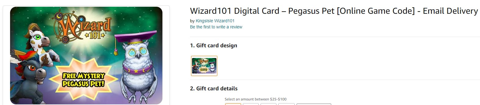 Wizard 101 Digital Card