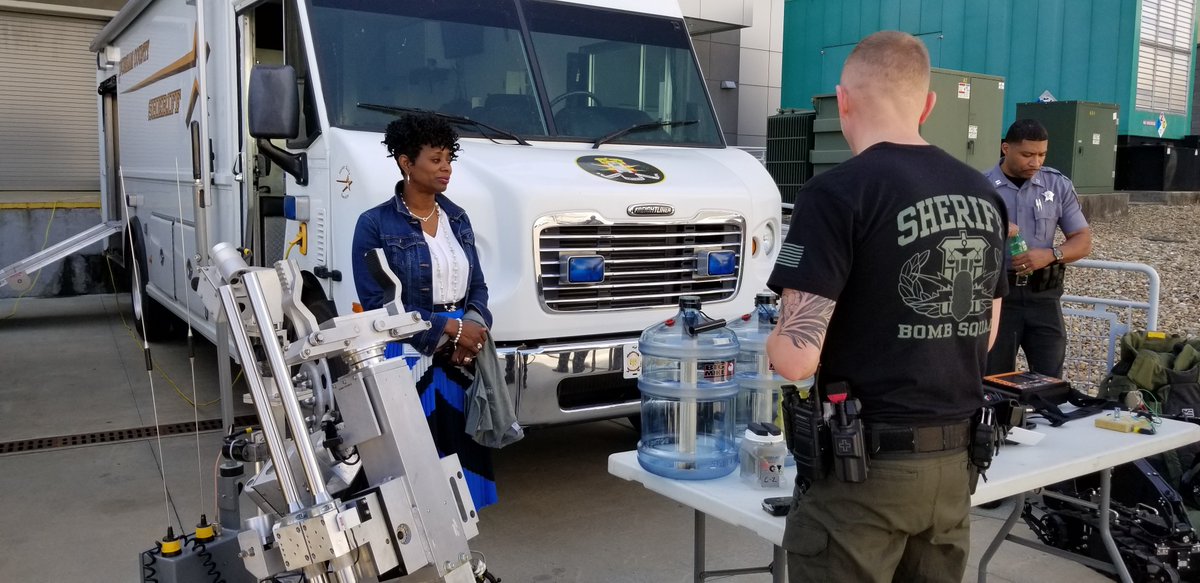 DurhamSheriff's tweet photo. #ThankYou @DurhamCounty Manager Sowell for coming to visit #DCSO on Friday. We were so pleased to meet you in person and show you around. #K9Reggie says come back any time. #HonorDutyService #OneCommunityOneDurham https://t.co/ZgYUGEm799