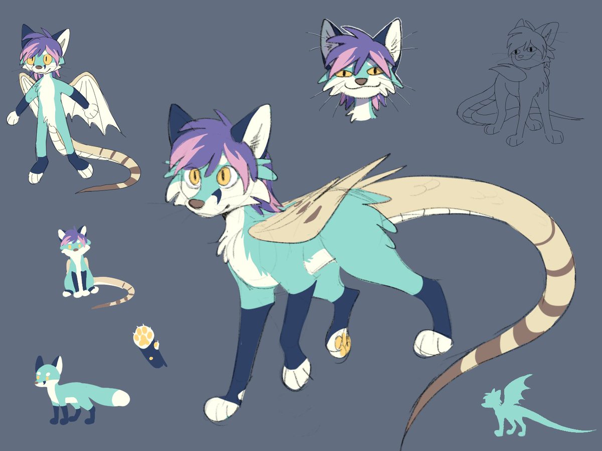 Kaliner2's tweet photo. so I decided to redesign the colors of my sona🥺

#furry #furryart https://t.co/d1Nsq8h3ku