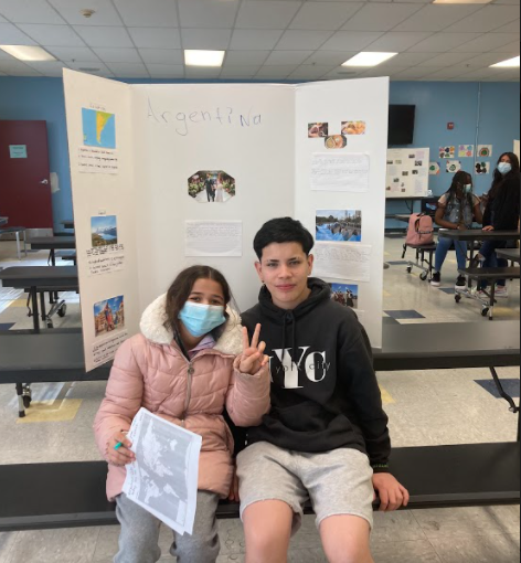 AIC_Dual's tweet photo. Students in Ms. Carroll's ENL classes conducted research on a country of their choice. They shared their work with younger students who completed a scavenger hunt to find facts about the geography and culture of these countries. @AlbanyENL @albanyschools #allinforalbany https://t.co/6oZVDFlqaU