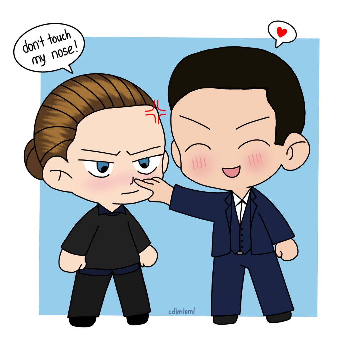 cdlmloml's tweet photo. i got this idea yesterday when i was watching this scene and i couldn't help but draw it as soon as possible. i've never drawn in this style before but i like how it turned out. hope you like it too <3 https://t.co/YLzuhtBljH