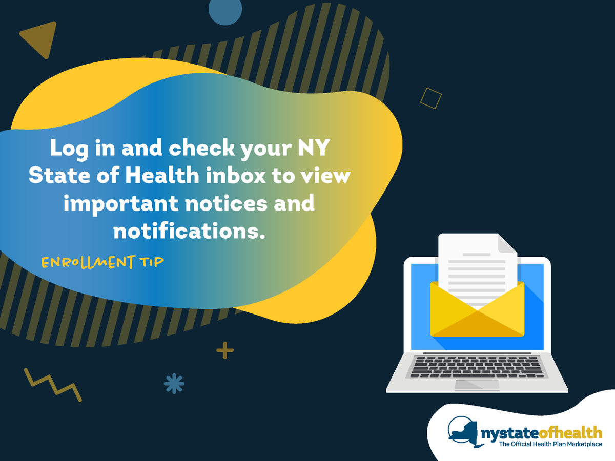 NYStateofHealth's tweet photo. Looking for your NY State of Health inbox on our website? Visit https://t.co/tCWuSb3wPl and select “Get Started”. Once logged in, click “Inbox” at the top of the page, this will bring you to any new messages that are waiting for you! #EnrollmentTips #Inbox #EnrollNY https://t.co/Q7JkTO8sMh
