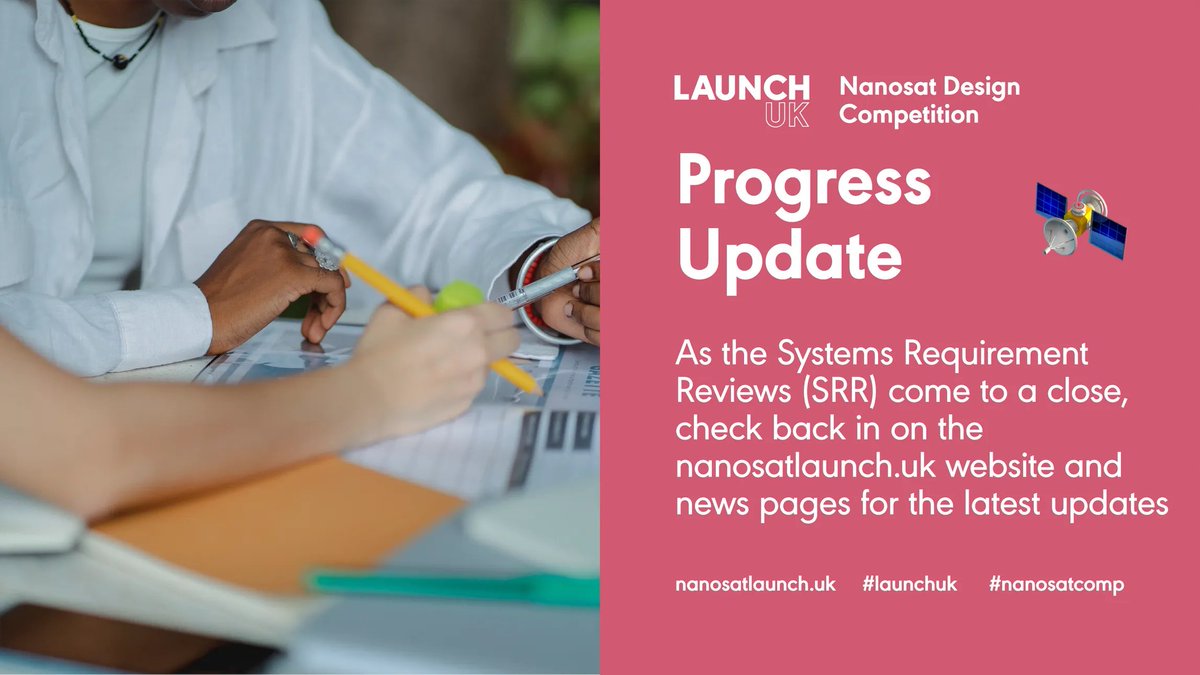 SpacetimeDev's tweet image. As the Systems Requirement Reviews (SRR) come to a close, check back in on the nanosatlaunch.uk website and news pages for the latest updates 🛰️️🌎 

#LaunchUK #nanosatcomp @spacegovuk