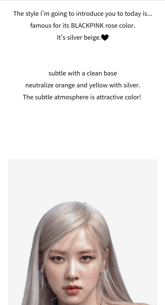 NumberOnesNews's tweet photo. Hair Salon talking about Rosé's hair color being popular because of her 
🔗: https://t.co/PYuFFFGKN2

블랙핑크 로제 #로제 #Rosé https://t.co/HPuiLuwDNx