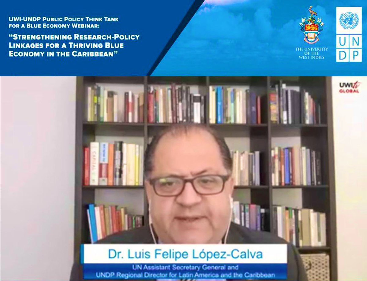 LFLopezCalva's tweet photo. Research, policies backed by this research, and strategic alliances are three key elements to drive the #BlueEconomy in #TheCaribbean.

@UNDP and UWI continue to strengthen our partnership in exploring the #BlueEconomy with a knowledge-first approach. https://t.co/CPBaMlPZqz