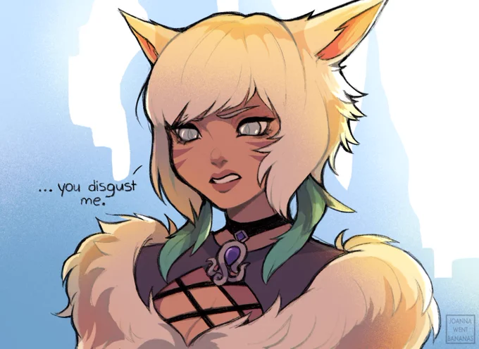 /slight Shadowbringers spoilers?/
The moment Y'shtola said this line, I lost my marbles and this is all I could think about, I'm so sorry.
(Also Hilda has a new drip 😳 always rocking a huge hat though)
#FFXIVART #FFXIV #FF14 
