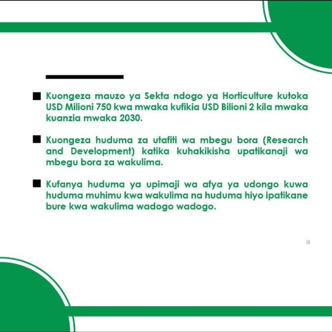 haiccokilimo's tweet photo. Tunaipongeza Serikali yetu Kwa Uzinduzi wa program ya kuimarisha utoaji huduma ya ugani katika sekta ya kilimo
Moja kati ya #agenda1030  ni
 Kuongeza Mchango wa Sekta ndogo ya umwagiliaji kwenye Uzalishaji wa mazao ya kilimo kutoka asilimia 10 za sasa kufikia asilimia 50 by 2030 https://t.co/9maurA1ra1