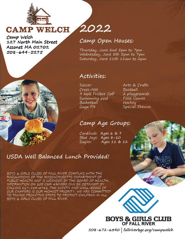 BGC_Fall_River's tweet photo. We want your kids to have the #BestSummerEver filled with activities and fun! Sign up your child for #CampWelch by visiting https://t.co/20huiqXAqo Today! https://t.co/tDIk62cvNQ