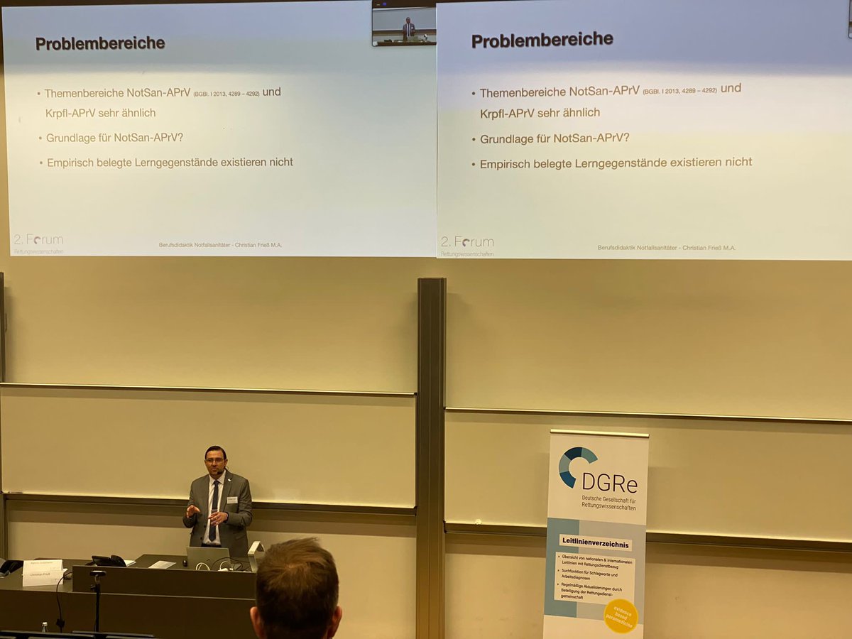 Vortrag auf dem 2. Forum Rettungswissenschaften zum Thema „Hintergründe und Vorraussetzungen - Berufsdidaktik Notfallsanitäter“
Die Ausbildung von NotSans muss auch auf der pädagogischen Seite die (Berufs-) didaktische Erkenntnisse integrieren!