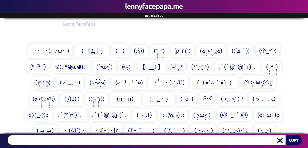 #sadlennyface #lennyface #textfaces #emoticons #kawaiifaces
Sad Lenny Face Copy And Paste
(▱˘︹˘▱) (︶︹︺) (｡•́︿•̀｡) ( ͡°Ĺ̯ ͡° ) (ᗒᗣᗕ)՞ (☭ ͜ʖ ☭) ʕ ͡° ʖ̯ ͡°ʔ ໒( ಥ Ĺ̯ ಥ )७ ('A`) ʕ ಡ ﹏ ಡ ʔ ( ◔ ʖ̯ ◔ ) ( ≧Д≦)
👉 lennyfacepapa.me/lenny-faces/sa…