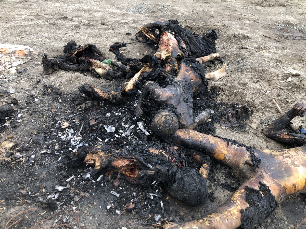 caojitw's tweet photo. 俄羅斯軍隊在烏克蘭的布查，肆意燒殺、奸殺和槍殺無辜的孩童、女人和老人的行爲，完全構得上是種族滅絶及反人類罪。相信這次普京和俄羅斯納粹一定逃脫不了國際戰犯法庭的審判和定罪，最終被送上絞架或被無人機斬首。 https://t.co/yh2EruFpBl