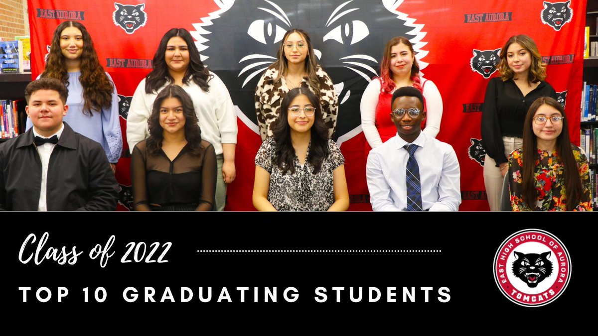 EASD131's tweet photo. CLASS OF 2022 TOP 10 GRADUATING STUDENTS HAVE BEEN REVEALED! These students represent the ten highest grade point averages (GPA) in their class, and the next generation of leaders, educators, &amp; innovators who continue to make East Aurora proud! Read more: https://t.co/OSwi2AWSug https://t.co/aKd5NsE5Cv