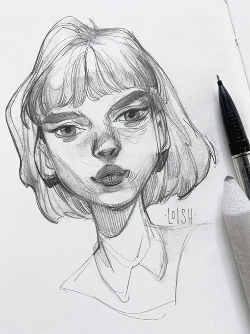 Quick sketch with some color added in photoshop ~ missed doing these. 
