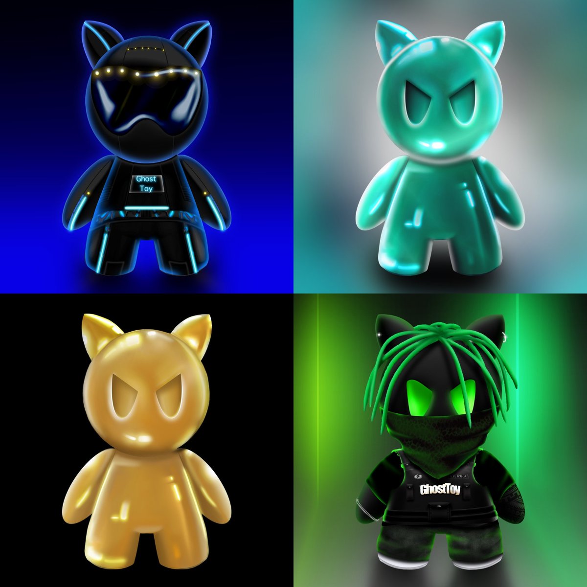 Yo you awesome #Community let's goo these #GhostToys going to blow💥🚀

💥💥 Mega Nft Giveaway 💥💥

1 Winner 🏆 - #GhostToy Nft

1. Follow <a href="/RoehrigBenjamin/">GhostToy</a> &amp; <a href="/cribz88/">Cribz88 - ʟɛɢɨȶֆզʊǟɖ</a>
2. RT &amp; ❤
3. Tag Friends 

Ends 24 hours 1 Winners gets to choose 1 Nft out of the 4 shown 💯❤👊🏻