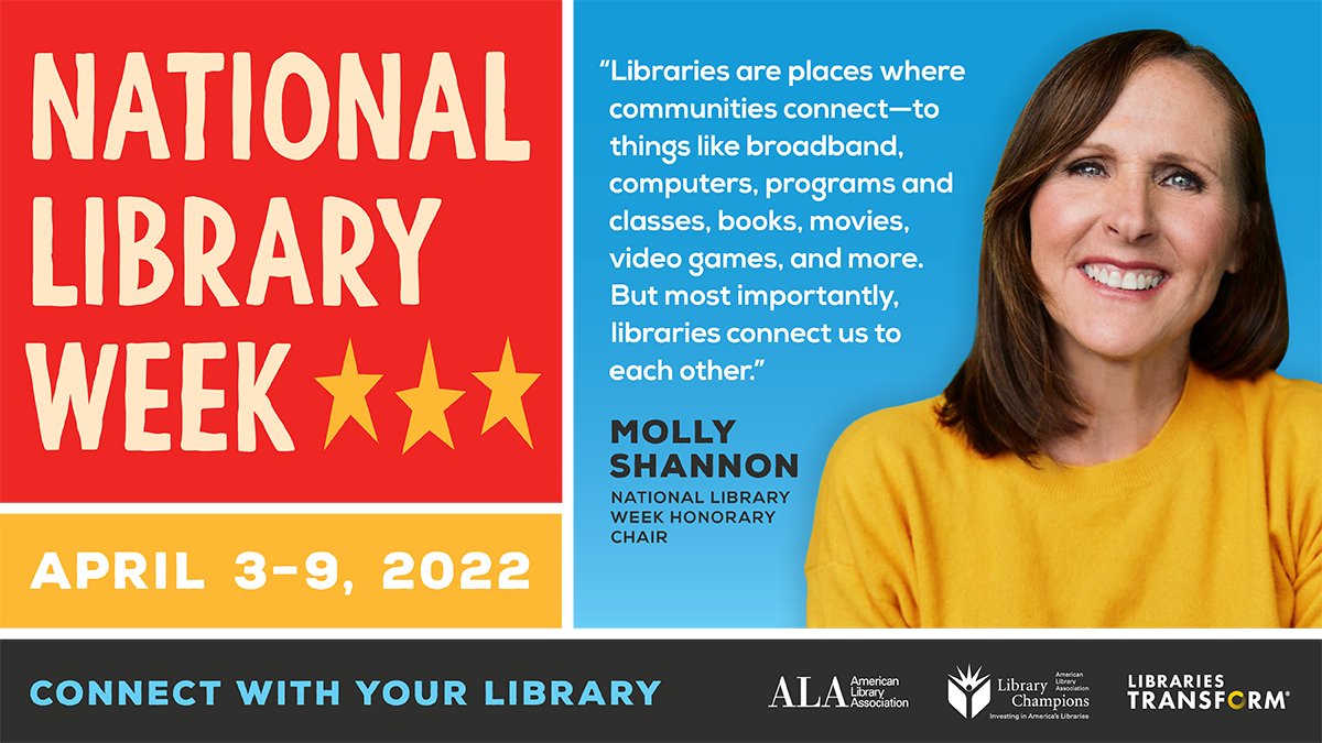 RivFreeLibrary's tweet photo. Happy #NationalLibraryWeek to all of our fellow libraries and all of the library lovers out there! What is your favorite thing about libraries?
#librariestransform #librariesconnect https://t.co/EoN5KHcf9r