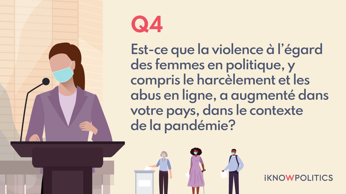iKNOW_Politics's tweet photo. #TwitterChat Q4

Des études montrent que les #FemmesEnPolitique sont cibles de violences en ligne. Ces violences visent à faire taire &amp; décourager les femmes de s’engager en politique. Comment faire de la politique un espace sûr pour les femmes?

#WomenInPolitics #COVID19 https://t.co/tGcdtmlowP