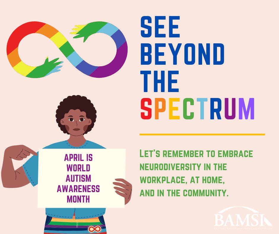 BAMSIservices's tweet photo. April is World Autism Awareness Month. Help foster a community where all people with autism can reach their full potential. BAMSI offers Autism Services such as Residential Services, In-Home Support, and Employment Services. Visit https://t.co/vU1Th5Q9k8 for more information. https://t.co/5H3mterVZk