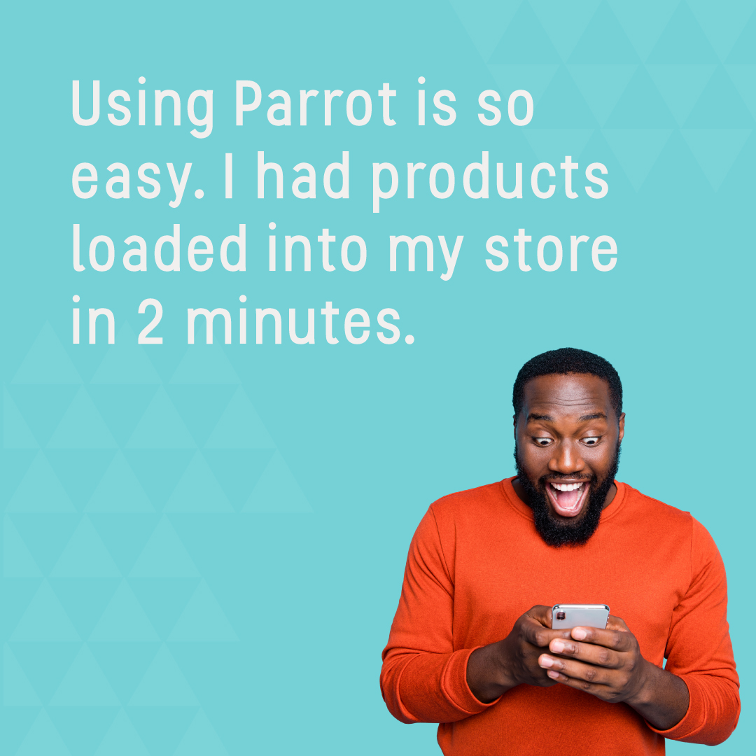 ParrotMobHQ's tweet photo. How long did it take your brand to design an email template, build your list, and start selling?
Our guess is too squawkinโ long! โ๏ธ
You can set up your Parrot store and be selling directly over text in just minutes.
#GetParrot and see for yourself.
#TextMessaging #IndieStore https://t.co/jb8g8RQ5Fi