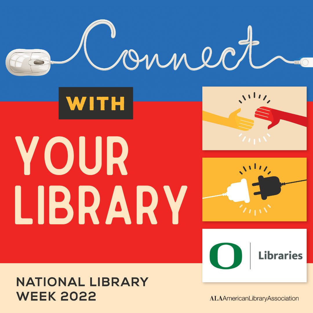 uolibraries's tweet photo. It's National Library Week! The theme this year is, โConnect with Your Library.โ We are celebrating the idea that libraries are places to get connected to technology. Celebrate with us and spread the word!
#NationalLibraryWeek
#UOLibraries https://t.co/41HGXO0Lr2