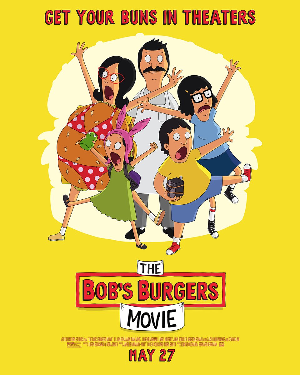 BobsBurgersFOX's tweet photo. This Memorial Day weekend, get ready to flip out 🍔! The #BobsBurgersMovie is coming to theaters May 27. https://t.co/6Ehufcll0X