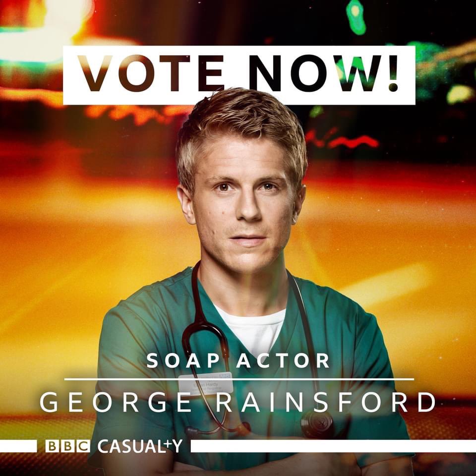 georgerainsford's tweet photo. There’s still time to vote me Best Soap Actor at the #TRICAwards if you’re so inclined. 

https://t.co/R9B8vmnPNY

Thank you in advance! #Casualty https://t.co/GVFdoD0VLD