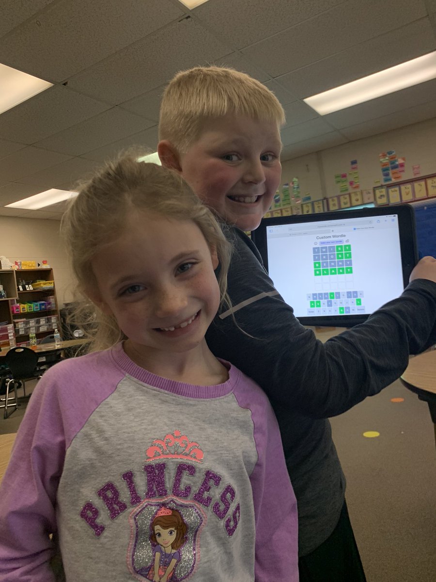 MissBoehmCES's tweet photo. Today we “Wordled�� with a partner on our iPads! @KaraffaAlyssa #WordWorkisFun https://t.co/o5QQPVfRr6