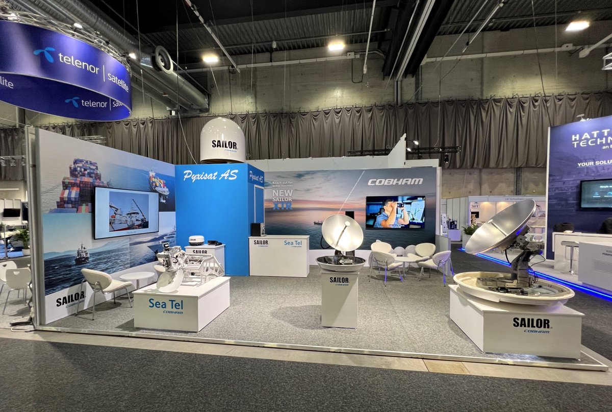 RTHltd's tweet photo. Great start to the nor-shipping exhibition today ! Our team have pulled together to create an amazing stand for @CobhamSATCOMMar @CobhamSATCOM @NorShipping #norshipping #exhibition #norshipping2022 https://t.co/nPMrqGCGlN