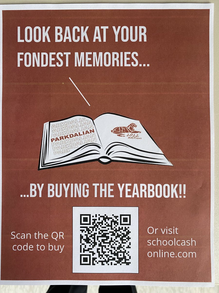 Our Yearbook Club is busy setting up the layout &amp; photographers are going around each week taking pics of clubs, sports, teams &amp; special events. Don’t miss out on all the photos w your friends. Scan the QR code with your phone camera &amp; buy your yearbook NOW before it’s too late!