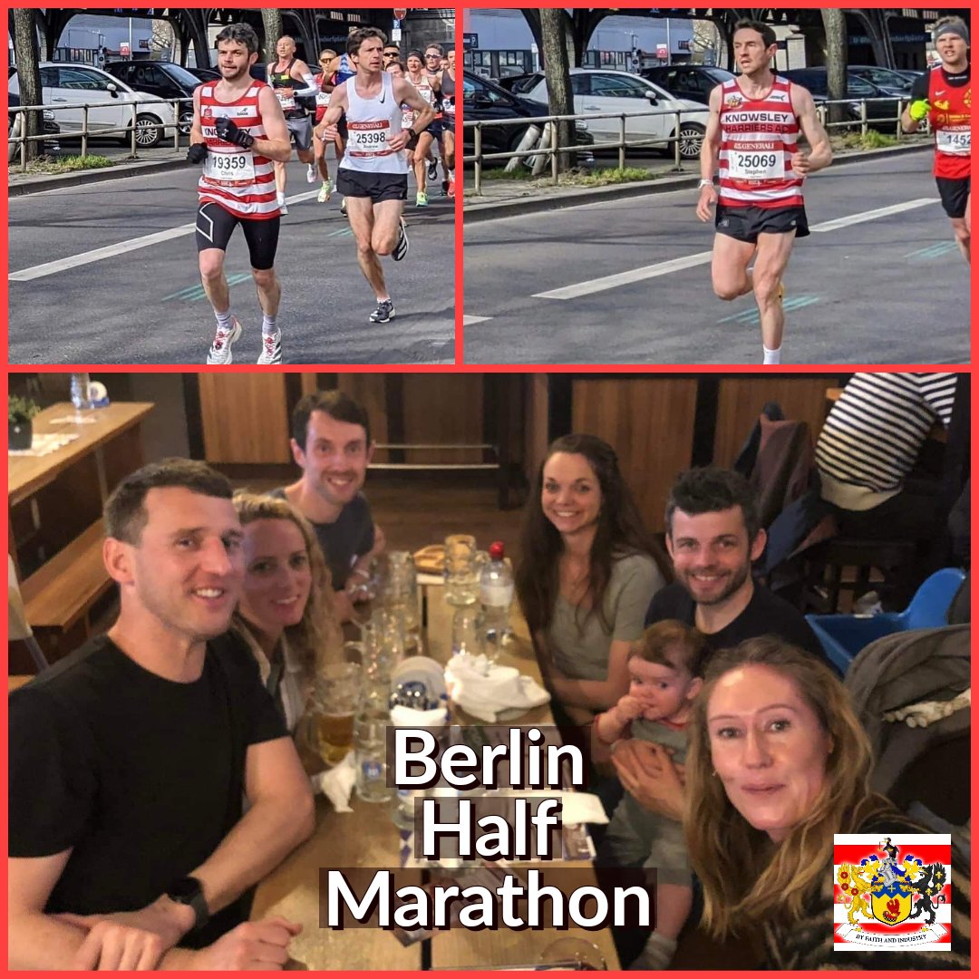 KnowsleyHarrier's tweet photo. We had 5 Hoops in Berlin for the @berlinerhalbmarathon Well done to you all and particularly Louise & Chris for breaking club records, with the latter also achieving the coveted sub-70 minute half! 😳💥 The post run refreshments were well deserved 😊 🇦🇹
#Berlinhalfmarathon #Khac https://t.co/i7BzTfA7eB