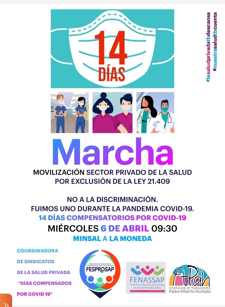 ProfStaMaria's tweet photo. MARCHA 6 DE ABRIL 2022 9:30 Hrs
#lasaludprivadatbdescansa #nuestrasaludtbcuenta #FESPROSAP
@ProfStaMaria https://t.co/YlFkaq2BqW