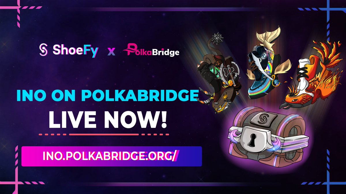 ShoeFyio's tweet photo. ๐ข#Polkabridge INO Now Live๐ฅ
Hello fellow #ShoeBeasts, our next great #INO is on @realpolkabridge and it is up and running. The INO will run from 4th till the 7th of April!
Don't miss out!
Participate here: https://t.co/QP7vJywxoA
#NFTWithUtility #INO #Playtoearn #Metaverse https://t.co/dMQ6ozUE8p