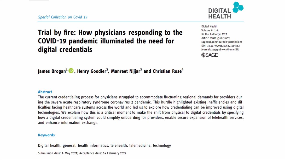 The NHS is building SSI into a staff credential passport. 2023 it opens up to other wallets. Subject matter expertise and realworld experience is everything for adapting design to users.
