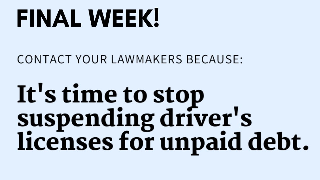 AlaAppleseed's tweet photo. We are officially ONE vote away from ending debt-based driver’s license suspensions in Alabama &amp; there are only FOUR days remaining in the legislative session. Contact your lawmaker again! We are so close to the finish line with this crucial legislation. https://t.co/ETyZQ2SVrI https://t.co/DDiOXvhF5u