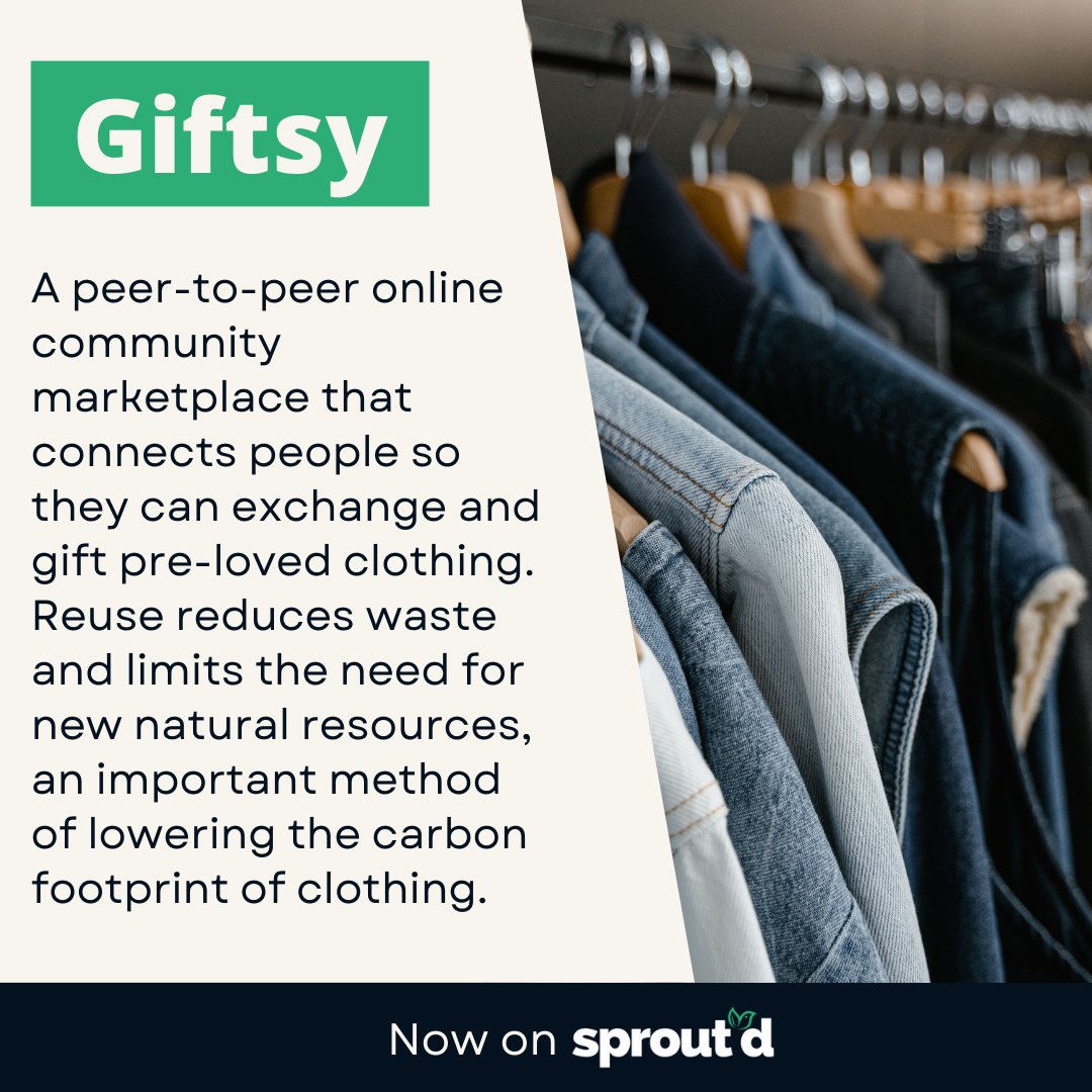 sproutd_co's tweet photo. Now on Sprout'd, @ShareGiftsy! Learn more about the marketplace they're building to limit waste in the clothing industry by helping people exchange and gift their pre-loved clothing at https://t.co/QMemyzRKjr.

#circulareconomy #climate #climateaction #sustainablefashion #giftsy https://t.co/2Q10DtcQup