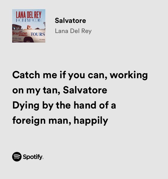 Salvatore Lyrics - Lana Del Rey