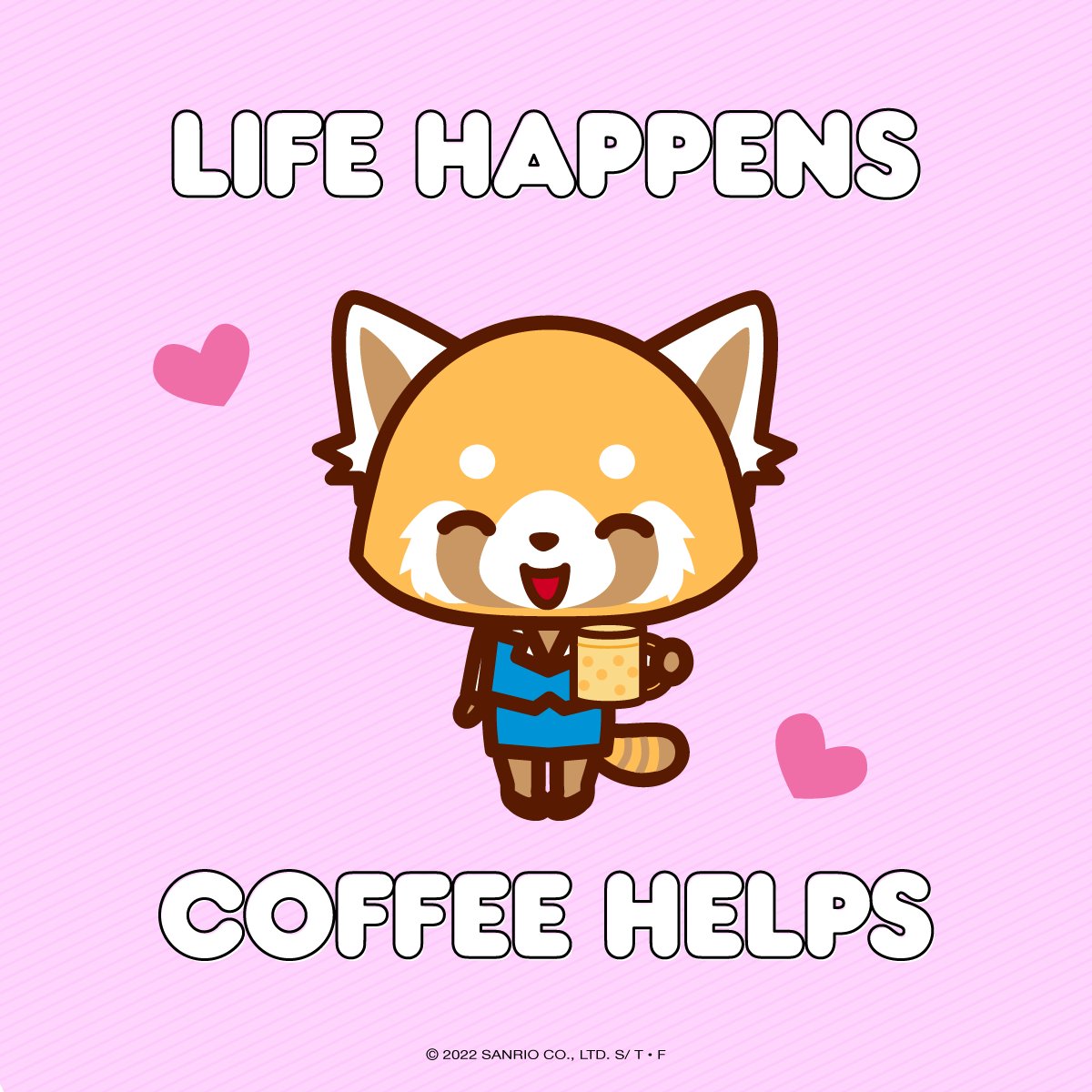 aggretsuko's tweet photo. Everything’s better after coffee ☕️ #mondaymotivation https://t.co/IEu4TJ2MNW