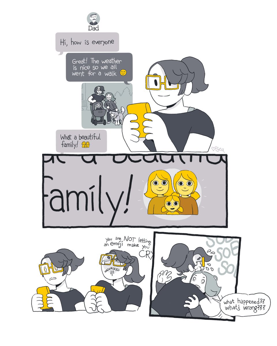 pseudonymjones's tweet photo. a quick comic about an emoji https://t.co/HrAzZZmU18