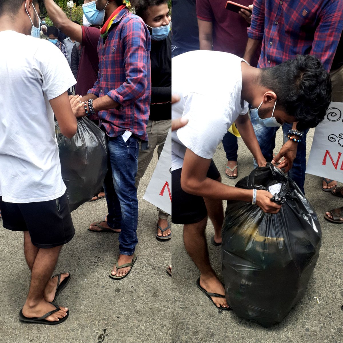 ImalkaNethmina's tweet photo. නුවර මිනිස්සු 🖤
අරගලයට ජය 🕊️🇱🇰🔥 
නොදන්න කෙනෙක් හැබැයි, ස්තූතියි 😍
#GoHomeGota2022 #GoHomeRajapakses https://t.co/zDppyZrr6g