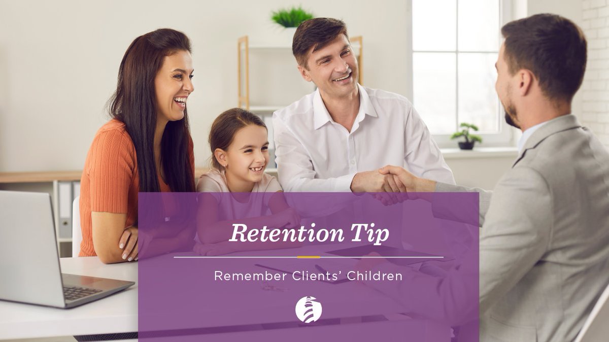 LighthousePIC's tweet photo. Retention Tip: Remember Clients’ Children! Wouldn’t you feel respected and appreciated if your insurance agent asked about your kids, husband or wife? Don’t forget to keep track of this type of information in your CRM for easy access.

#AgentRetention #RetentionStrategies https://t.co/DyhPNG8261