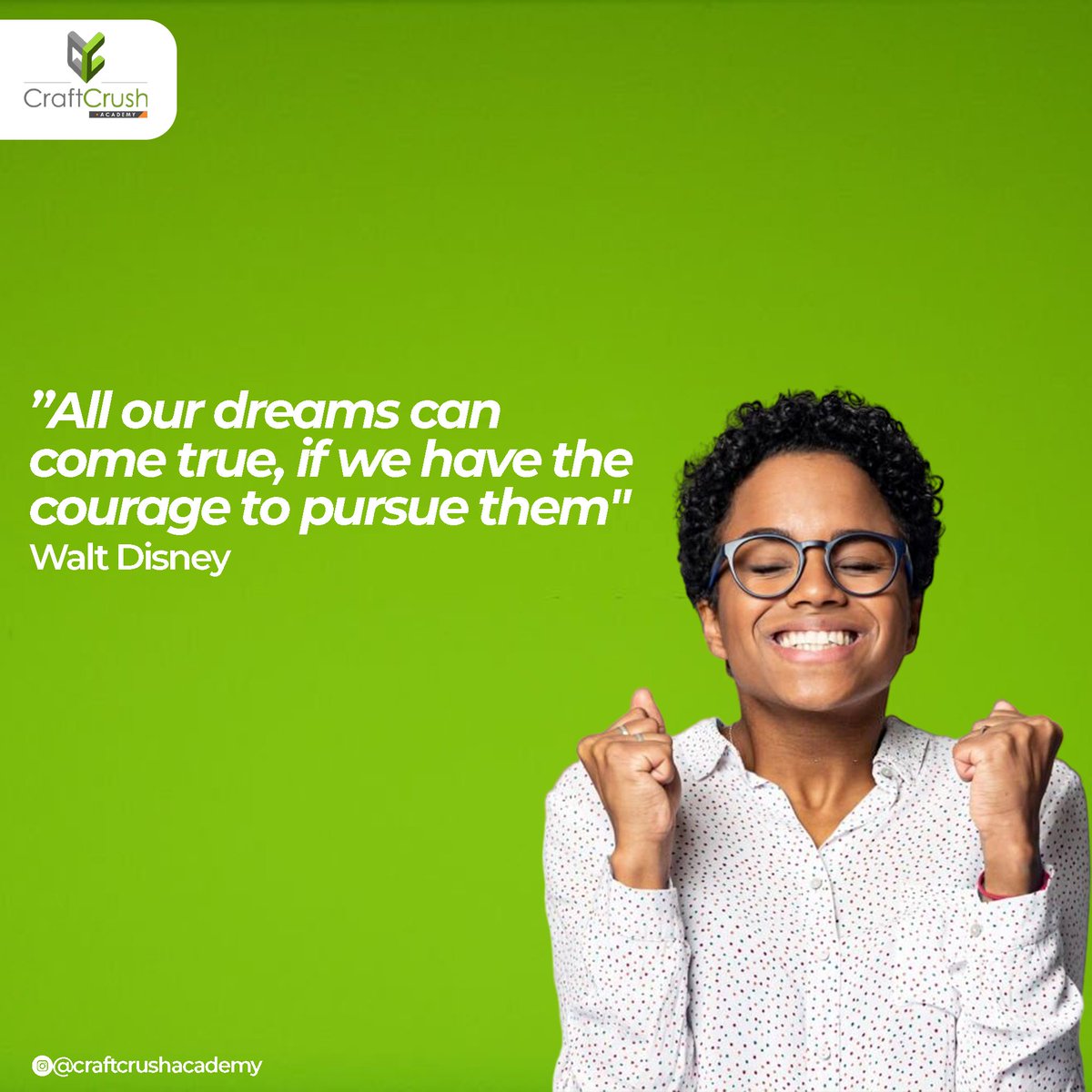 craftcrushng's tweet photo. All our dreams come true, if we have the courage to pursue them. 

Good morning. 
.
.
.
.
.
.
.
.

#modaymorning
#mondaymotivation 
#craftcrush
#craft 
#craftsessions
#craftclasses
#followus
#craftschool
#lagos
#student 
#crafttrainning 
#craftwork
#youth 
#craftcrushacademy https://t.co/AsUPPDMHee