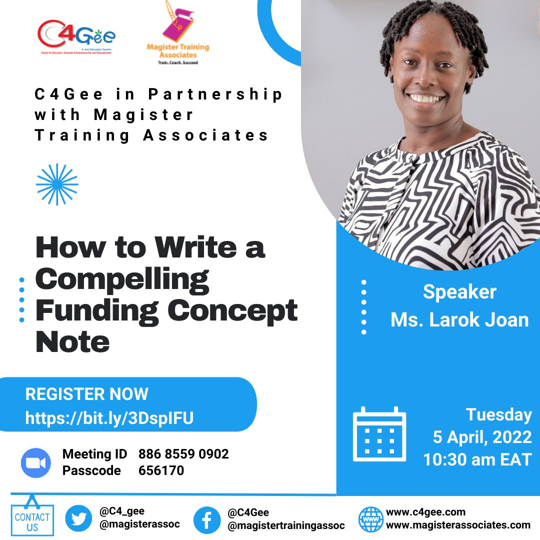 JenaWomen's tweet photo. As @JenaWomen, we are proud to be partners with @c4_gee. We are therefore looking forward to having a career guidance training from @magisterassoc tomorrow on #grantproposalwriting.
#capacitybuilding https://t.co/EdohbdrBGY