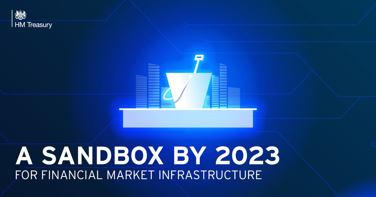 hmtreasury's tweet photo. New legislation announced today will allow us to deliver a Financial Market Infrastructure Sandbox by 2023. 

This will enable firms to explore the potentially transformative benefits of the distributed ledger technology that underpins financial markets. https://t.co/tSlmwwaLvo